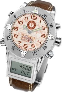 EXCALIBUR SWISS STEEL WATCH - EXCALIBUR DIAL - DARK BROWN STRAP