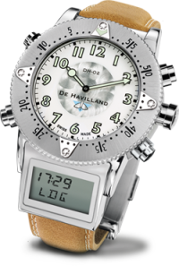 SWISS STEEL WATCH - WHITE + STEEL DIAL - LIGHT BROWN STRAP