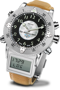 SWISS STEEL WATCH - BLACK + STEEL DIAL - LIGHT BROWN STRAP