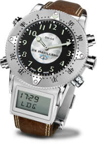 SWISS STEEL WATCH - BLACK + STEEL DIAL - DARK BROWN STRAP
