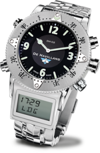 SWISS STEEL WATCH - BLACK DIAL - STEEL STRAP
