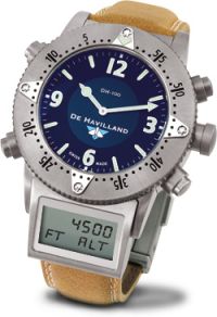 SWISS TITANIUM WATCH - DARK BLUE DIAL - LIGHT BROWN STRAP