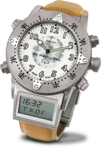 SWISS TITANIUM WATCH - WHITE + STEEL DIAL - LIGHT BROWN STRAP
