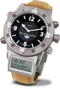 SWISS TITANIUM WATCH - BLACK DIAL - LIGHT BROWN STRAP