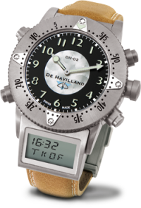 SWISS TITANIUM WATCH - BLACK + STEEL DIAL - LIGHT BROWN STRAP