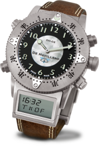SWISS TITANIUM WATCH - BLACK + STEEL DIAL - DARK BROWN STRAP